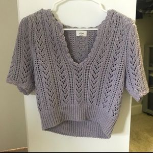 Aritzia purple knit top